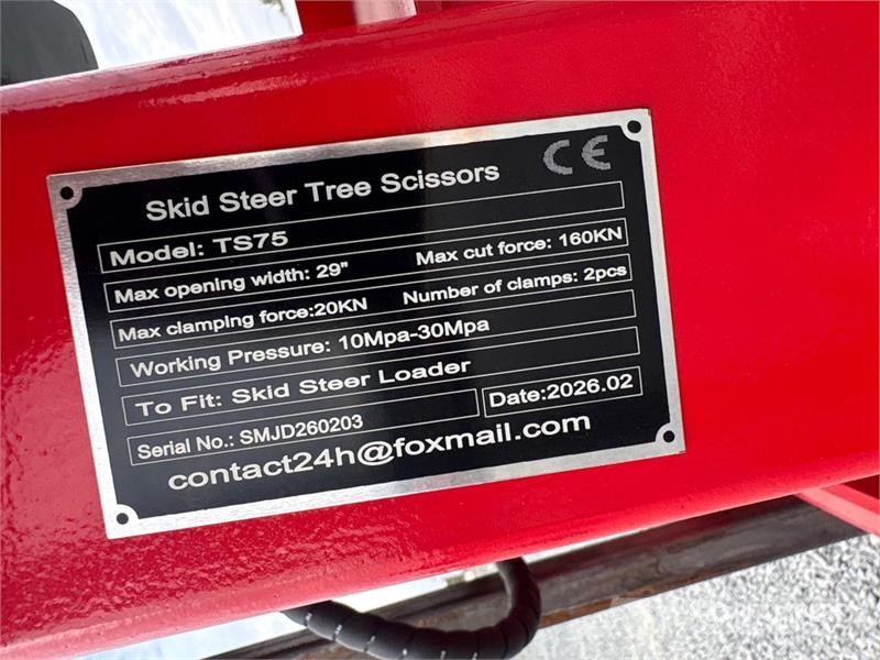 GIYI GY-TS75 29 in Skid Steer Tree Shear (Unused) Vágószerkezetek