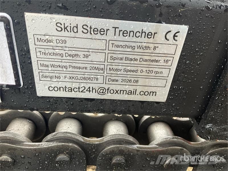  GIYI GY-X39 39 in Mini Skid Steer Trencher (Unused Koparki łańcuchowe