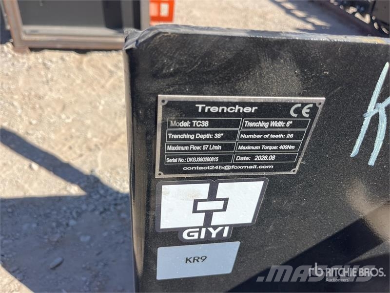  GIYI GY-Y D380 38 in Skid Steer Trencher (Unused) Tranšeju racēji