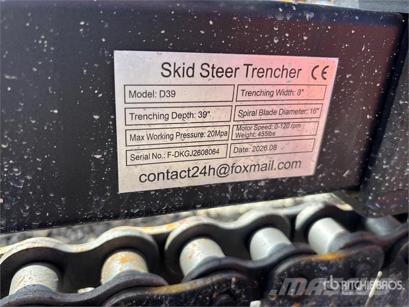 GIYI GY-Y D380 39 in Skid Steer Trencher (Unused) Sleuvengravers