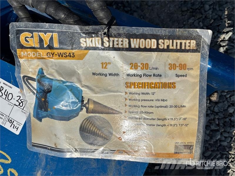 GIYI Mini Skid Steer Log Splitter Vedkløvere, kappemaskiner og flismaskiner