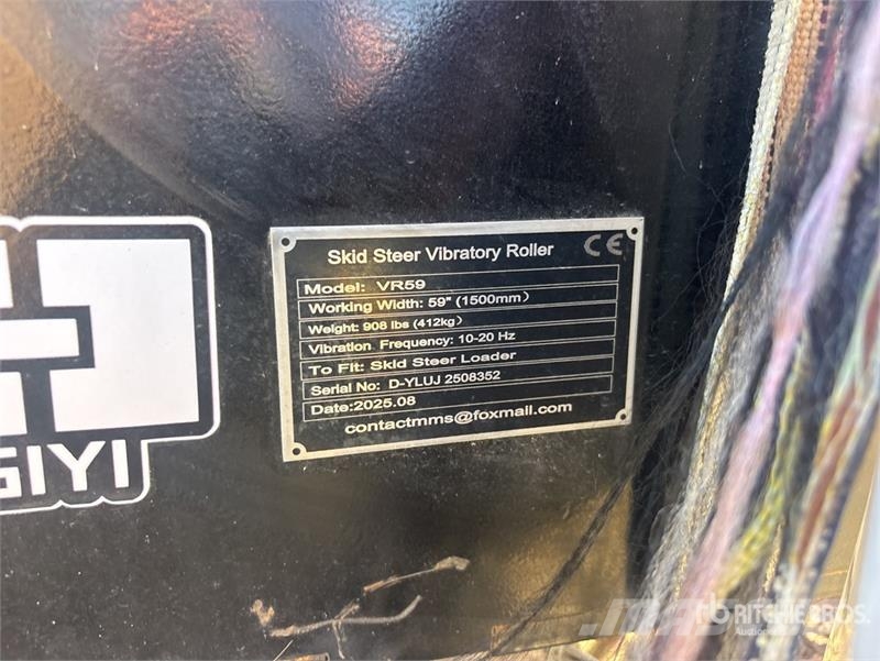  GIYI VR59 59 in Skid Steer Vibratory Roller Silindirler