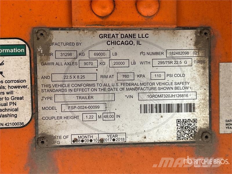 Great Dane 36 ft T/A Flatbed Trailer Flatbed/Dropside trailers