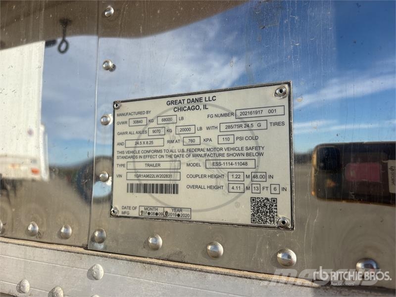 Great Dane 48 ft x 96 in T/A Refrigerated Trailer Piekabes ar temperatūras kontroli