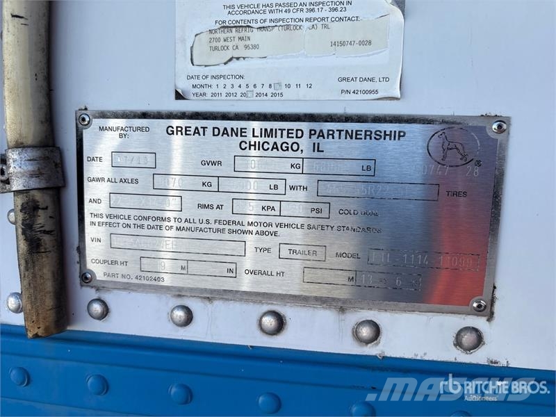 Great Dane 50 ft T/A Refrigerated Trailer 控溫式半拖車