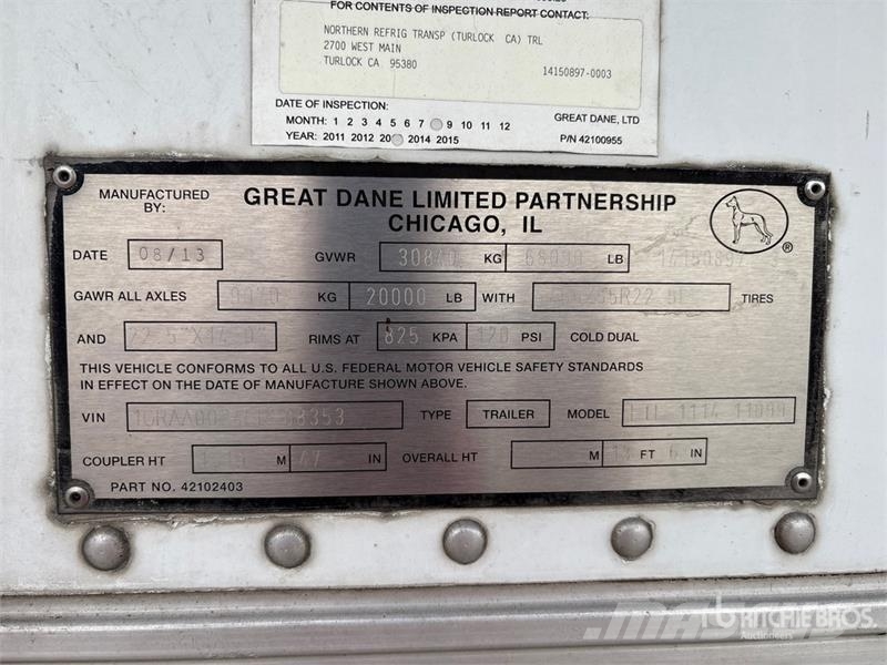 Great Dane 50 ft T/A Refrigerated Trailer Полуприцепы-рефрижераторы