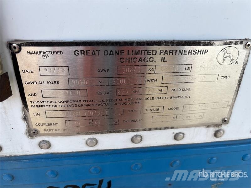 Great Dane 50 ft x 102 in T/A Refrigerated Trailer Полуприцепы-рефрижераторы