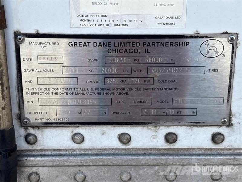 Great Dane 50 ft x 102 in T/A Refrigerated Trailer Piekabes ar temperatūras kontroli