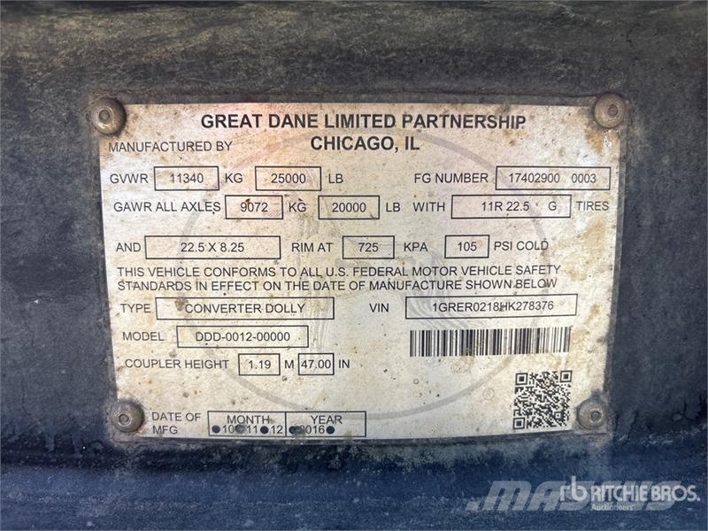 Great Dane DDD-0012-00000 S/A Dolly Carretillas