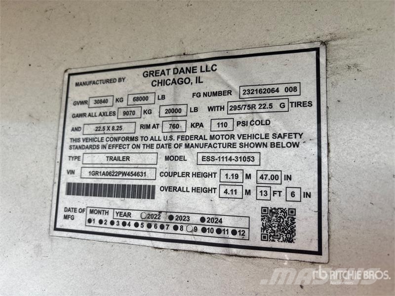 Great Dane Everest Frysetrailer Semi