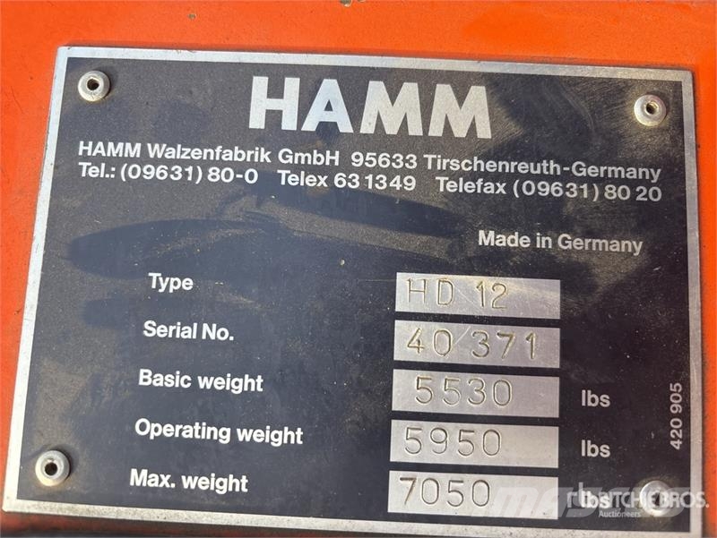 Hamm HD12 Double Drum Roller مداحل ثنائية الاسطوانة