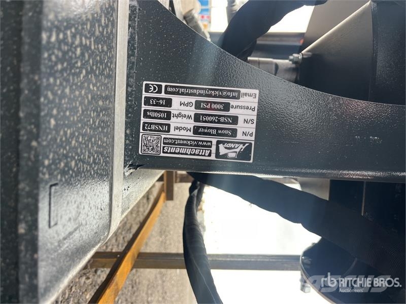Handy HNSB72 72 in Skid Steer Snowblower (Unused) Sneeuwblazers