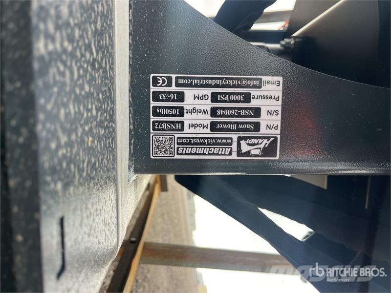 Handy HNSB72 72 in Skid Steer Snowblower (Unused) Sneeuwblazers