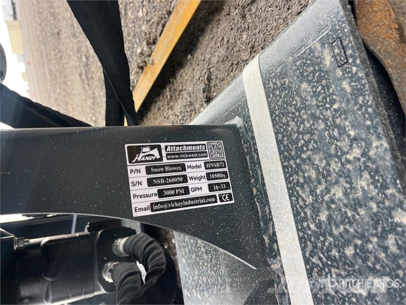 Handy HNSB72 72 in Skid Steer Snowblower (Unused) Sneeuwblazers