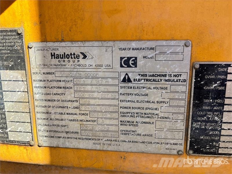 Haulotte 4527A Towable Lift (Inoperable) Pótkocsira szerelt emelők és állványok