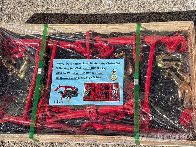  Heavy-Duty Ratchet Load Binders & Chains Set (Unus Outros componentes