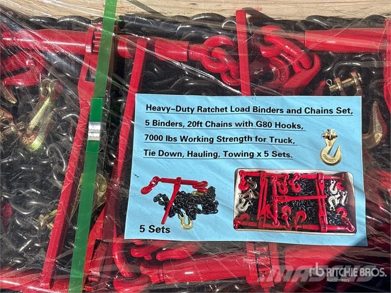  Heavy-Duty Ratchet Load Binders & Chains Set (Unus Outros componentes