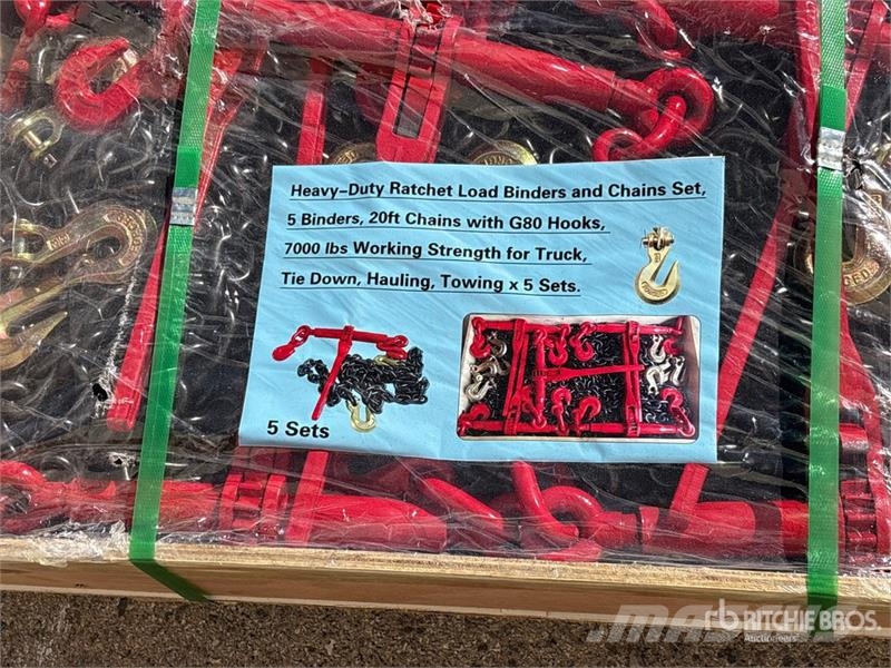  Heavy-Duty Ratchet Load Binders & Chains Set (Unus Outros componentes