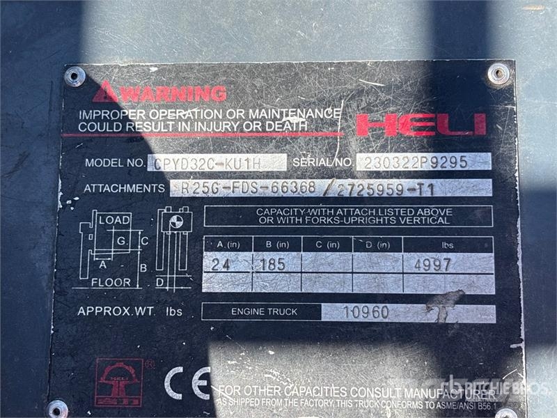 Heli CPYD32C-KU1H 4997 lb Forklift Gaffeltrucker - Annet