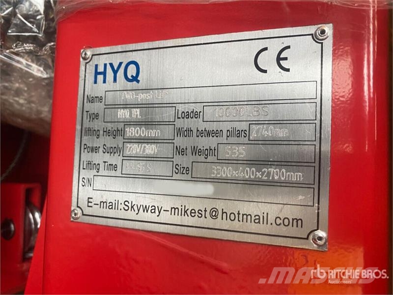 Hengyiquan HYQTPL 2 Post 10000 lb Vehicle Lift (Unused) 建設機械 - その他