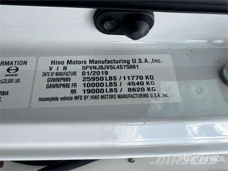 Hino 268 شاحنات بدرجة حرارة قابلة للضبط