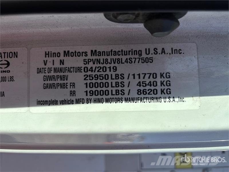 Hino 268A 4x2 Van Truck Camiones caja cerrada