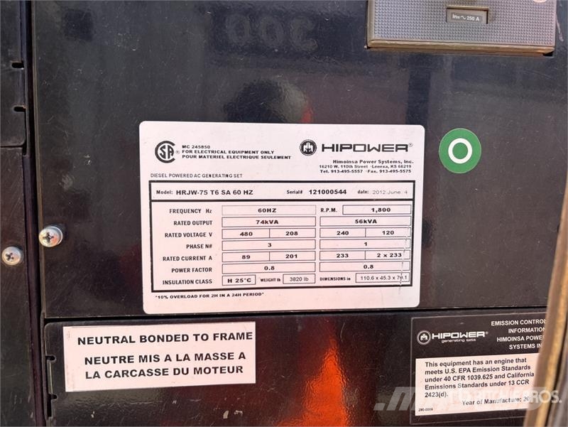 Hipower HRJW-75 74 kVA Mobile Generator Set Dieselgeneratorer