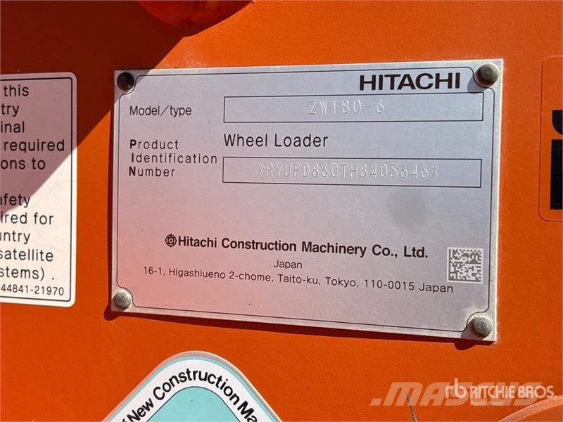 Hitachi ZW180-6 Wheel Loader Pyöräkuormaajat