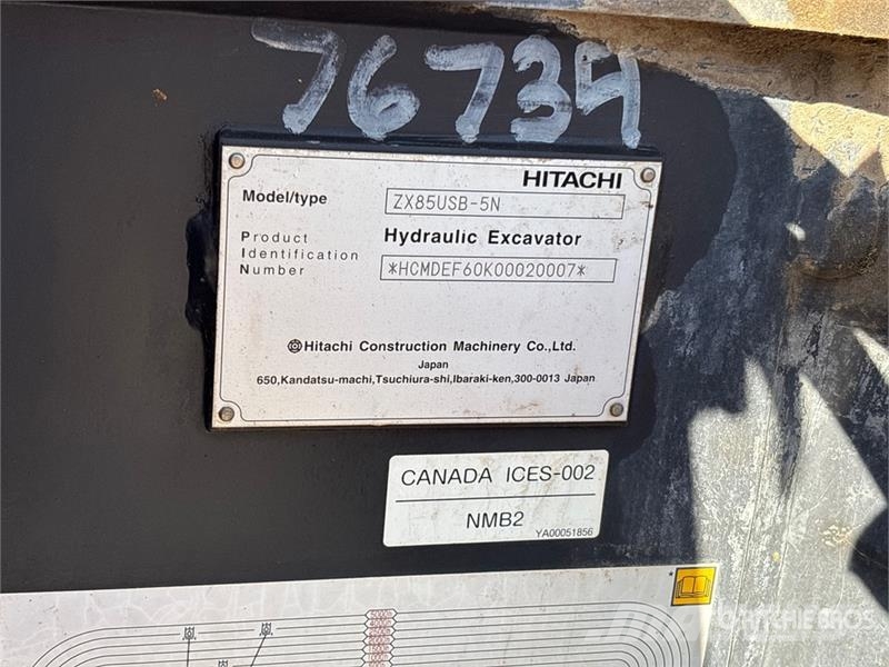 Hitachi ZX85USB-5N Tracked Excavator Верижен екскаватор