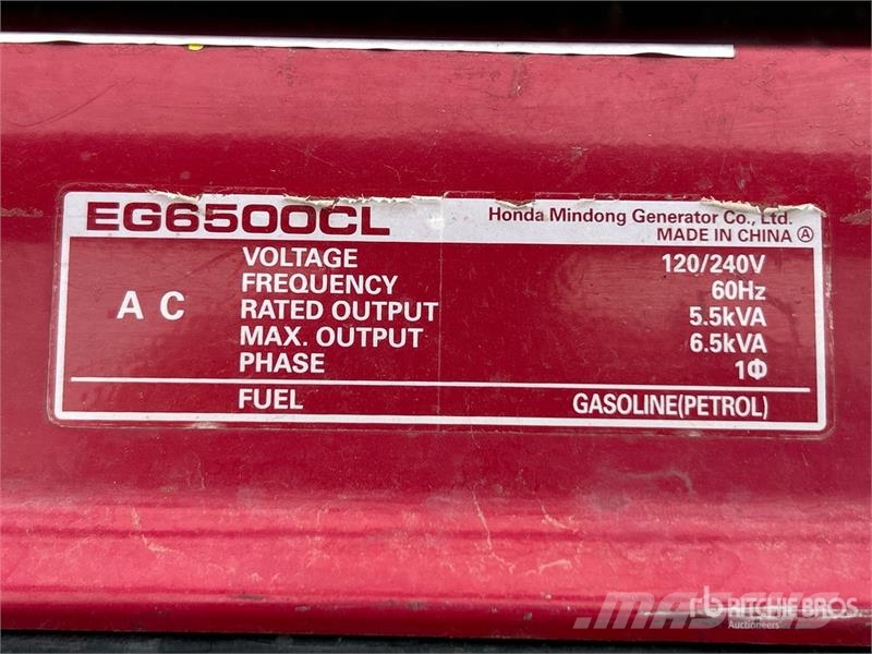 Honda EG6500CL 6.5 kW Generator Set Dieselgeneraattorit