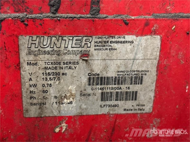 Hunter TCX50E Professional Tire Change Machine Otros componentes