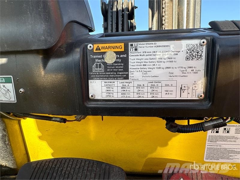 Hyster E50XN-33 3900 lb Electric Forklift Electric forklifts