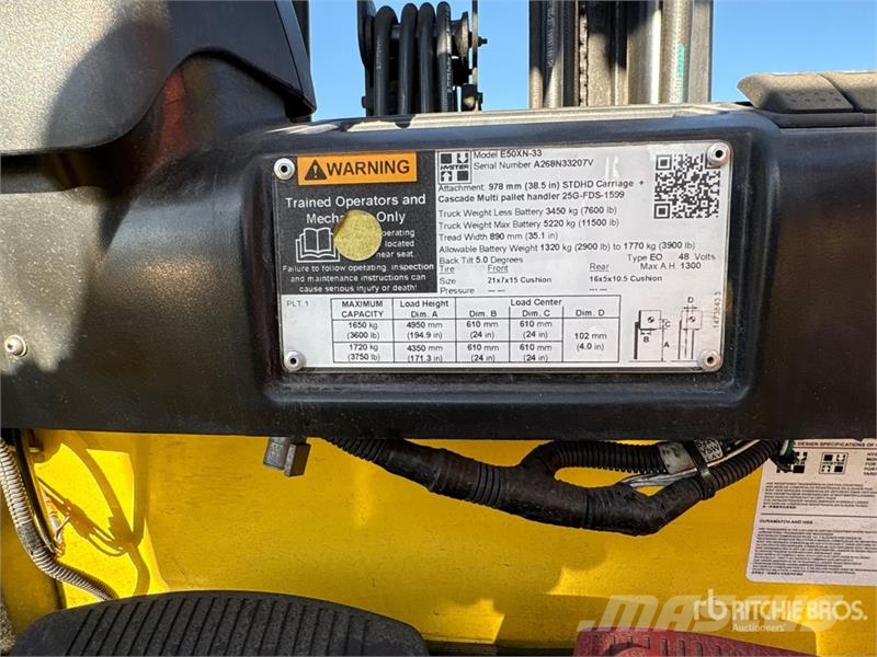 Hyster E50XN-33 3900 lb Electric Forklift Electric forklifts