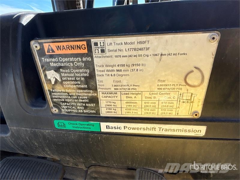 Hyster H50FT 4800 lb Forklift フォークリフト - その他