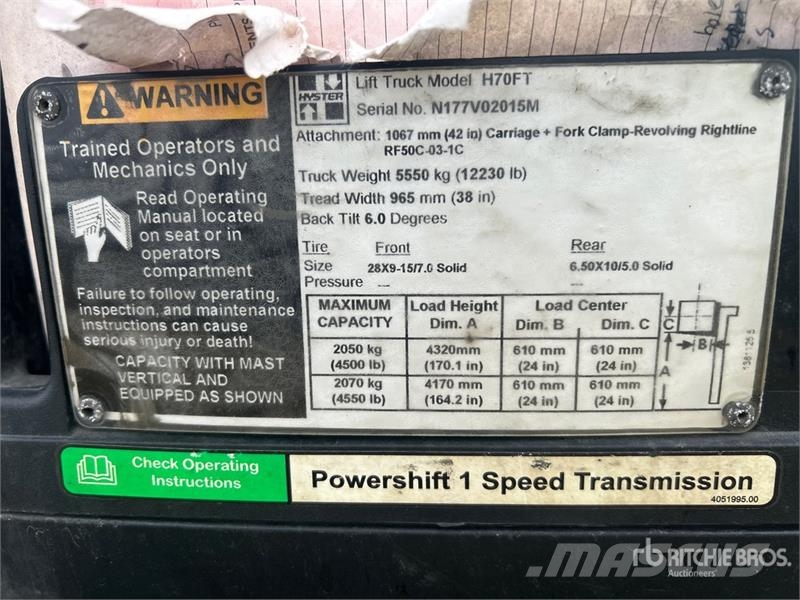 Hyster H7.0FT 4500 lb Forklift Другие складские механизмы