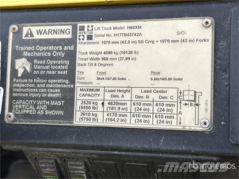 Hyster HX60XM 5750 lb Cushion Tire Forklift شاحنات ذات رافعات شوكية - أخرى
