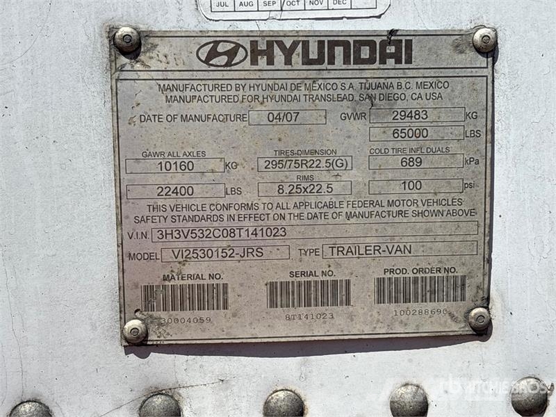 Hyundai 53 ft T/A Van Trailer Prikolice zabojniki