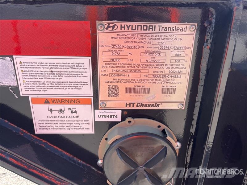 Hyundai CGN20/40-131 40 ft T/A Extendable Container Traile Konteineriekrāvēji
