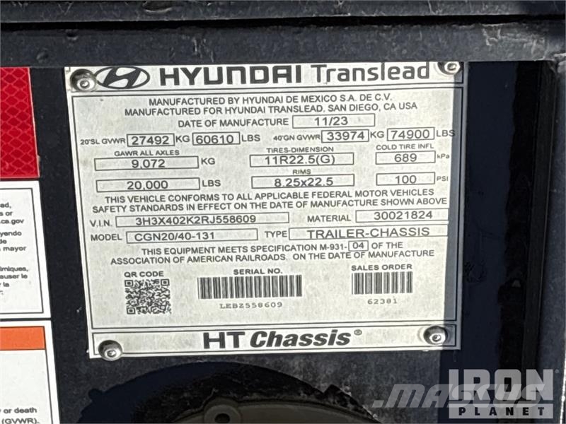 Hyundai of (5)  Hyundai CGN20/40-131 40 ft T/A Container T Konteineriekrāvēji