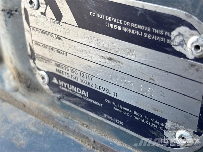 Hyundai Robex 17Z-9A Mini Excavator 소형 굴삭기 7톤 미만