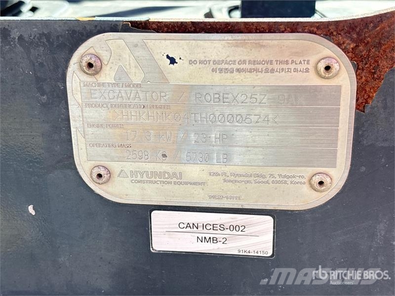 Hyundai Robex 25Z9AK Mini Excavator Mini ekskavatori < 7 t