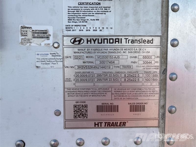 Hyundai Translead 53 ft T/A Van Trailer Van Body Trailers