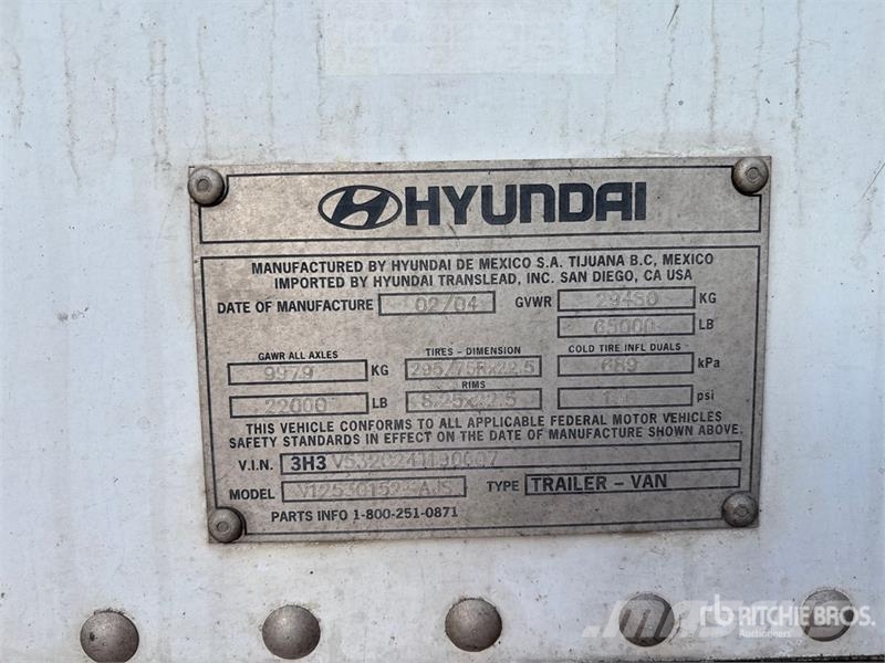 Hyundai V12530152-AJS Dobozos pótkocsik