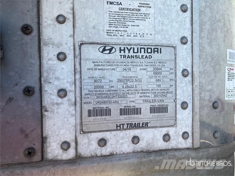 Hyundai VR2480152-ARS 48 ft x 102 in T/A Refrigerated Trai Температурно-контролирани полуремаркета