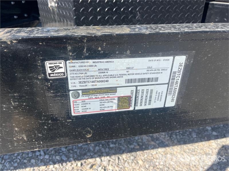 Industrias America 7014r 14 ft T/A Dump Utility Trailer Pašizgāzējs