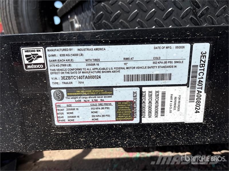 Industrias America 7014 14 ft T/A Dump Utility Trailer Самосвальные прицепы