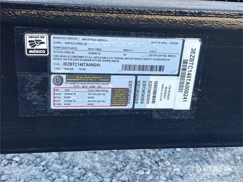 Industrias America 7014r 14 ft T/A Dump Utility Trailer Kiper prikolice