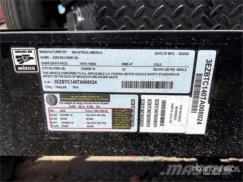Industrias America 7014 14 ft T/A Dump Utility Trailer Самосвальные прицепы