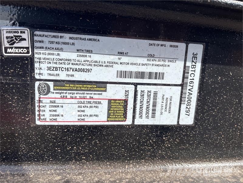 Industrias America 7016R 16 ft T/A Dump Utility Trailer Remorque benne