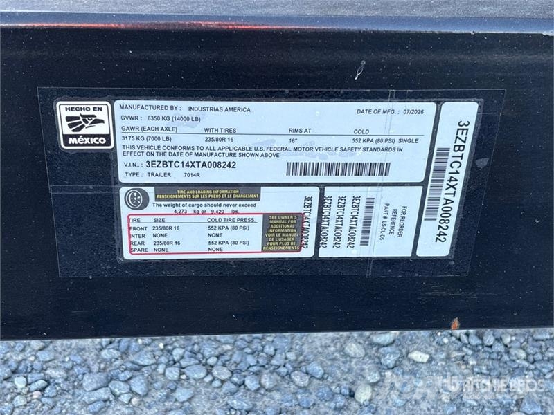 Industrias America 7014R 14 ft T/A Dump Utility Trailer Kiper prikolice